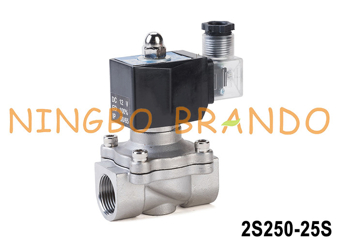 2S250-25 1 'صمام سولينويد الفولاذ المقاوم للصدأ لوقود الغاز المياه 24V 220V