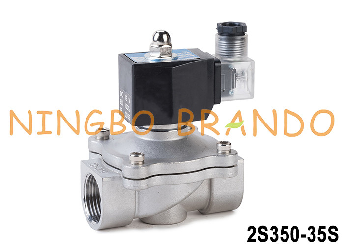 2S350-35 1-1/4'' 2 طريق NC صمام الفولاذ المقاوم للصدأ للماء الهواء النفط 24V 220V