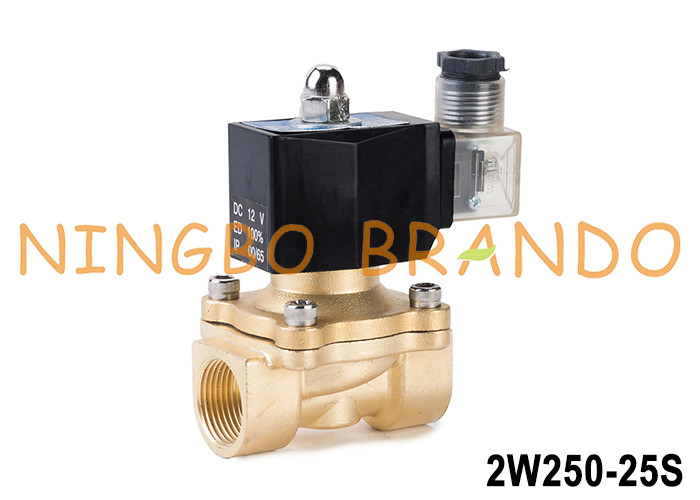 2W250-25 1'' 2 طريق مغلق بشكل طبيعي الصمام الكهربائي للماء النحاسي 24V 220V