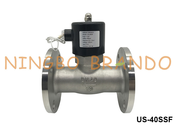 DN40 الصمام الكهربائي من الفولاذ المقاوم للصدأ 1.5'' 24V 110V 220V