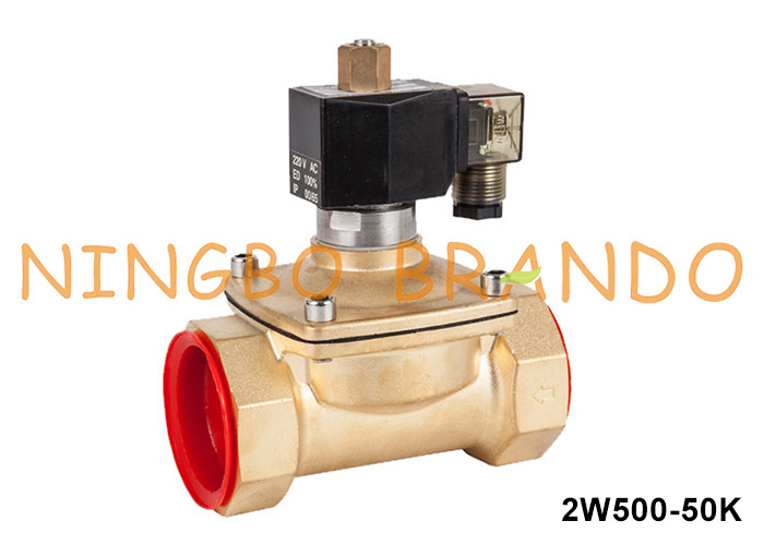 2'' 2 طريق عادة مفتوحة النحاس الصمام الكهربائي للماء 220VAC 110VAC 24VDC 12VDC