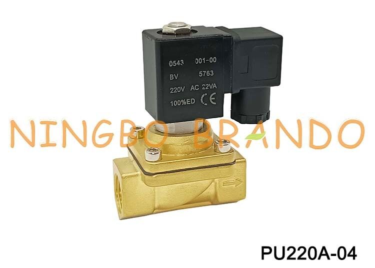 PU220A-04 1/2 '' شاكو نوع 2/2 طريقة صمام الملف اللولبي النحاسي 24V 110V 220V