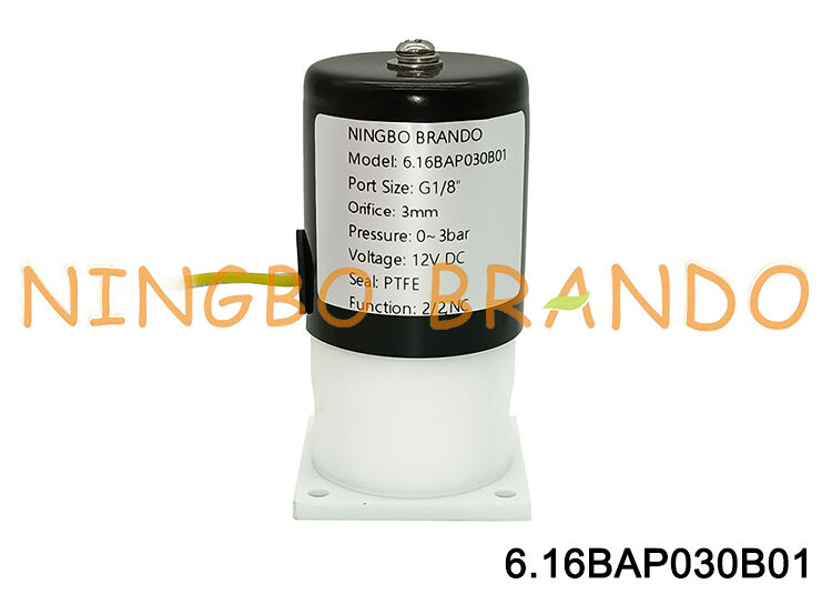 صمام الملف اللولبي PTFE مقاس 1/8 بوصة لعزل مقاومة التآكل الحمضي القلوي