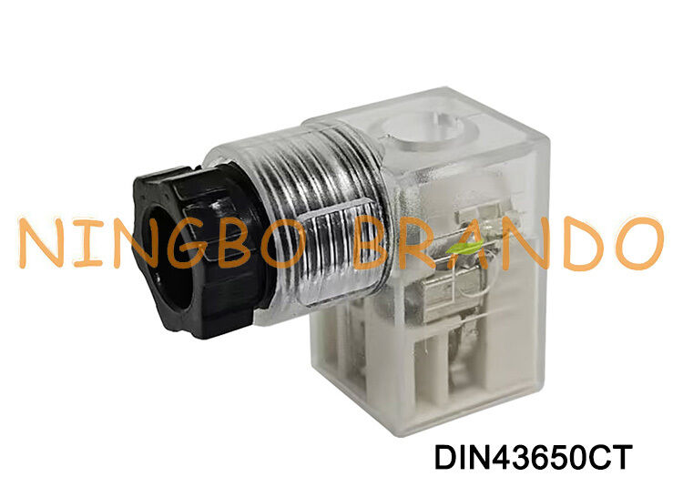 DIN43650C موصل ملف صمام الملف اللولبي 9.4 مم شفاف DIN 43650 النوع C