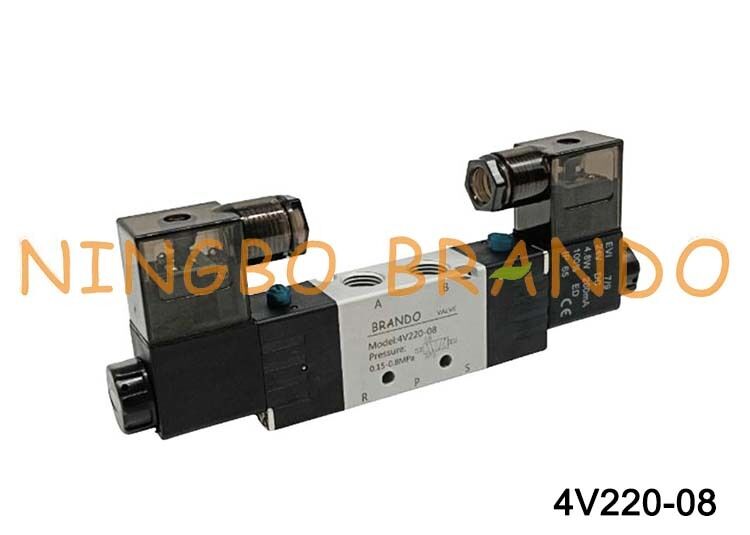 Airtac نوع 4V220-08 صمام الملف اللولبي هوائي 5/2 طريقة