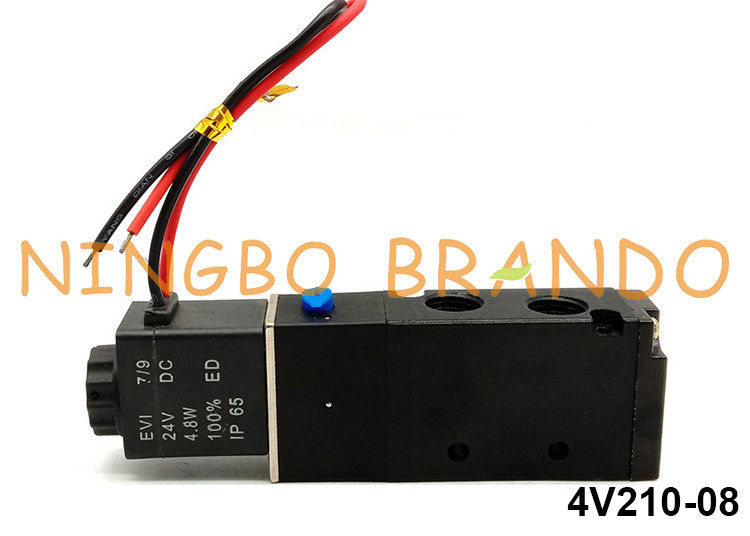 صمام الملف اللولبي الهوائي من النوع 5/2 طريق 1/4 &quot;4V210-08 12V 24V