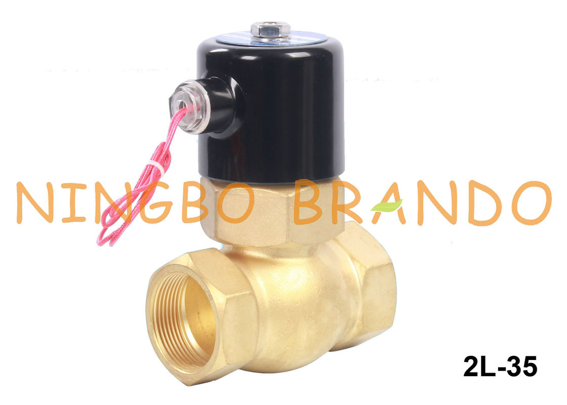2L-35 1 1/4 `` النحاس بخار الماء الساخن صمام الملف اللولبي 12V 24V 110V 220V