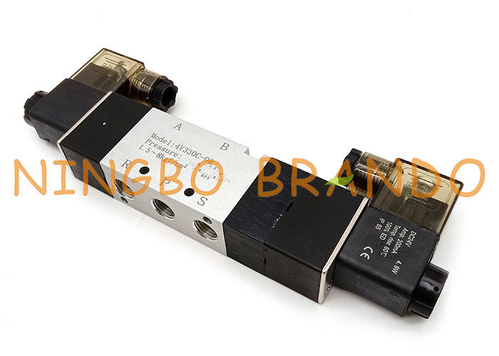 Airtac Type 4V330C-08 5/3 طريق مغلق مركز هوائي صمام الملف اللولبي