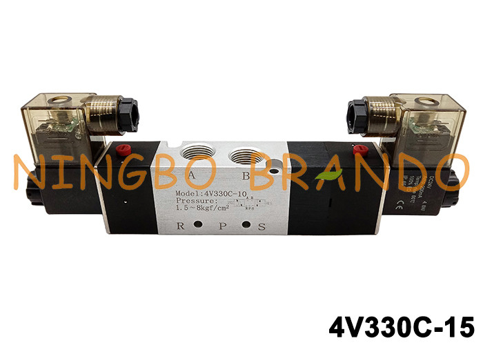 4V330C-10 Airtac Type 3/8 `` صمام الملف اللولبي الهوائي قريب المركز 220 فولت