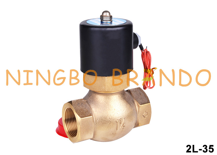 2L-35 1-1 / 4 `` صمام الملف اللولبي النحاسي للمياه الساخنة 12 فولت 24 فولت 110 فولت 220 فولت