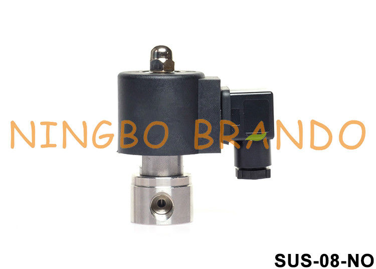 1/4 `` PTFE Seal الفولاذ المقاوم للصدأ الملف اللولبي صمام 2/2 طريقة فتح عادي