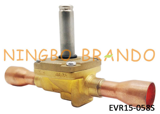 032L1225 Refrigeration Solenoid Valve s Type EVR15 7/8" ODF Solder Brass Body For Air Conditioning