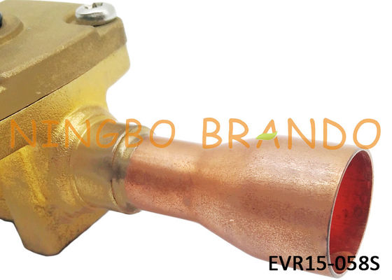 032L1225 Refrigeration Solenoid Valve s Type EVR15 7/8" ODF Solder Brass Body For Air Conditioning