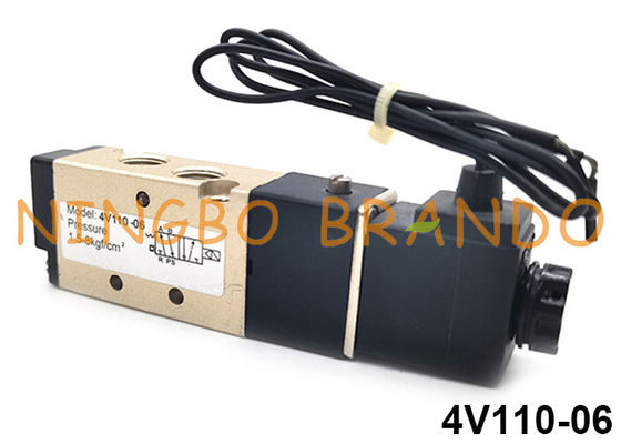 4V110-06 Airtac Type 5/2 Way صمام الملف اللولبي الهوائي DC24V AC110V AC220V