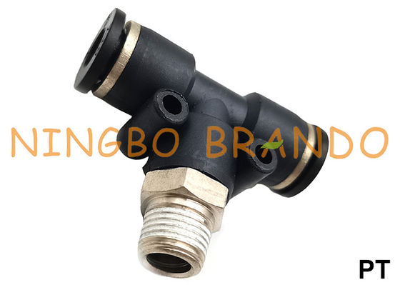 PT-G T شكل فرع المحملة الذكور دفع في توصيل تركيبات خرطوم تعمل بالهواء المضغوط