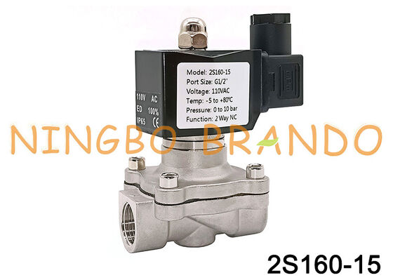 2S160-15 1/2 بوصة 2/2 صمام الحجاب الحاجز من الفولاذ المقاوم للصدأ