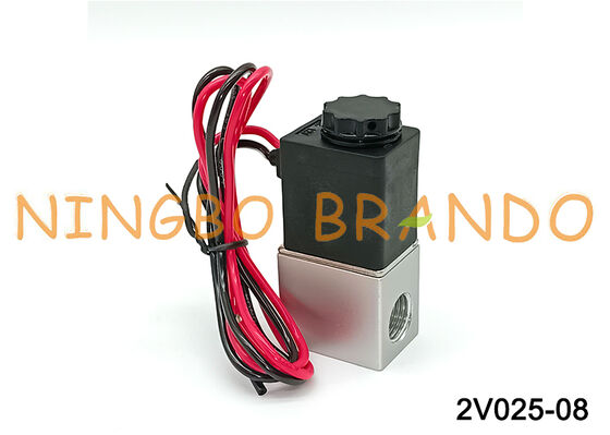 صمام الملف اللولبي الهوائي الكهربائي 2V025-08 12V / 24V / 110V / 220V خيوط الطيران