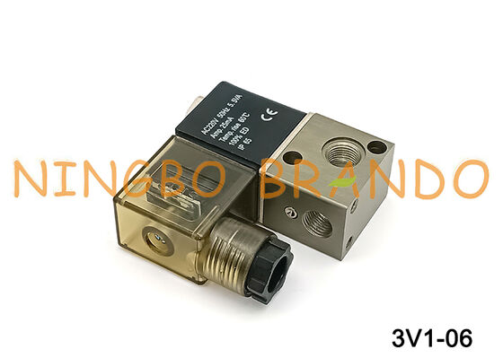 صمام الملف اللولبي الهوائي الكهربائي 3V1-06 12VDC 24VDC 110VAC 220VAC