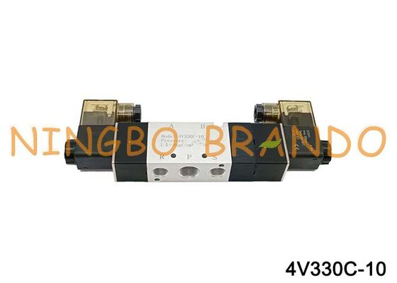 AIRTAC نوع 4V330C-10 صمام الملف اللولبي 5/3 طريقة مغلقة مركز هوائي صمام 3/8 بوصة