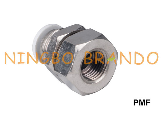 تركيبات ضغط الهواء الهوائية المستقيمة PMF الحاجز الأنثوي 1/8 `` 1/4 '' 3/8 `` 1/2 