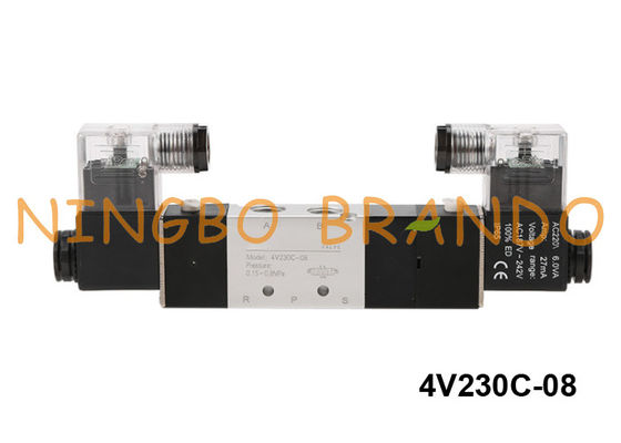 4V230C-08-DC24V Airtac نوع هوائي الملف اللولبي صمام 5/3 الطريق 24V DC