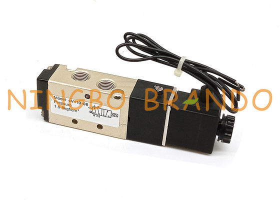 صمام الملف اللولبي الهوائي AC220V DC 24V 4V110-06 100 Series 1/8 '' Inch