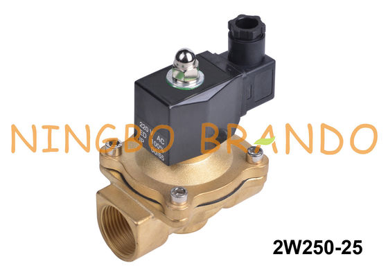 2W250-25 1 `` 2 طريقة مغلقة بشكل طبيعي صمام الملف اللولبي النحاسي للمياه 24 فولت 220 فولت
