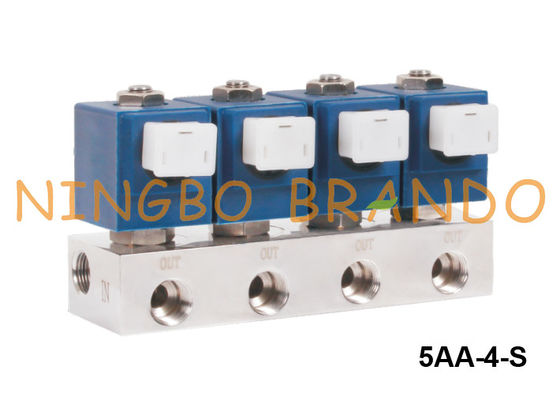 صمام الملف اللولبي المصنوع من الفولاذ المقاوم للصدأ المتشعب 1/4 `` 3/8 '' 1/2 `` 24V 220V