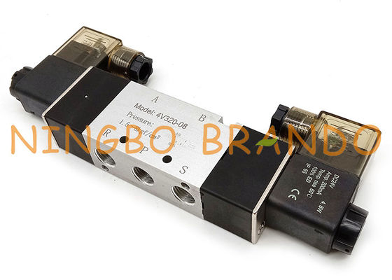 صمام هوائي ذو ملف لولبي مزدوج من نوع Airtac 4V320-08 1/4 `` 5/2