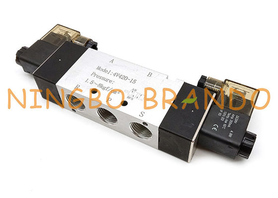 صمام هوائي ذو ملف لولبي مزدوج من نوع Airtac 4V420-15 1/2 `` 5/2