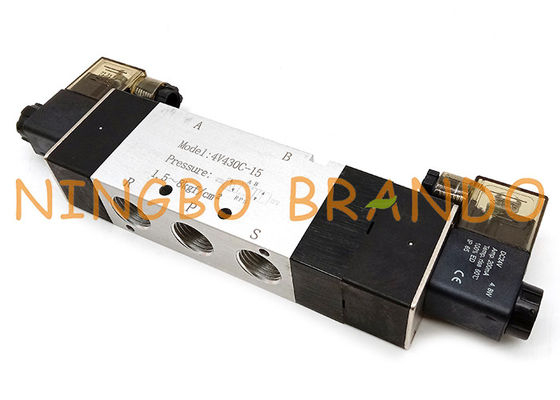 Airtac Type 4V430C-15 5/3 طريق مغلق مركز هوائي صمام الملف اللولبي